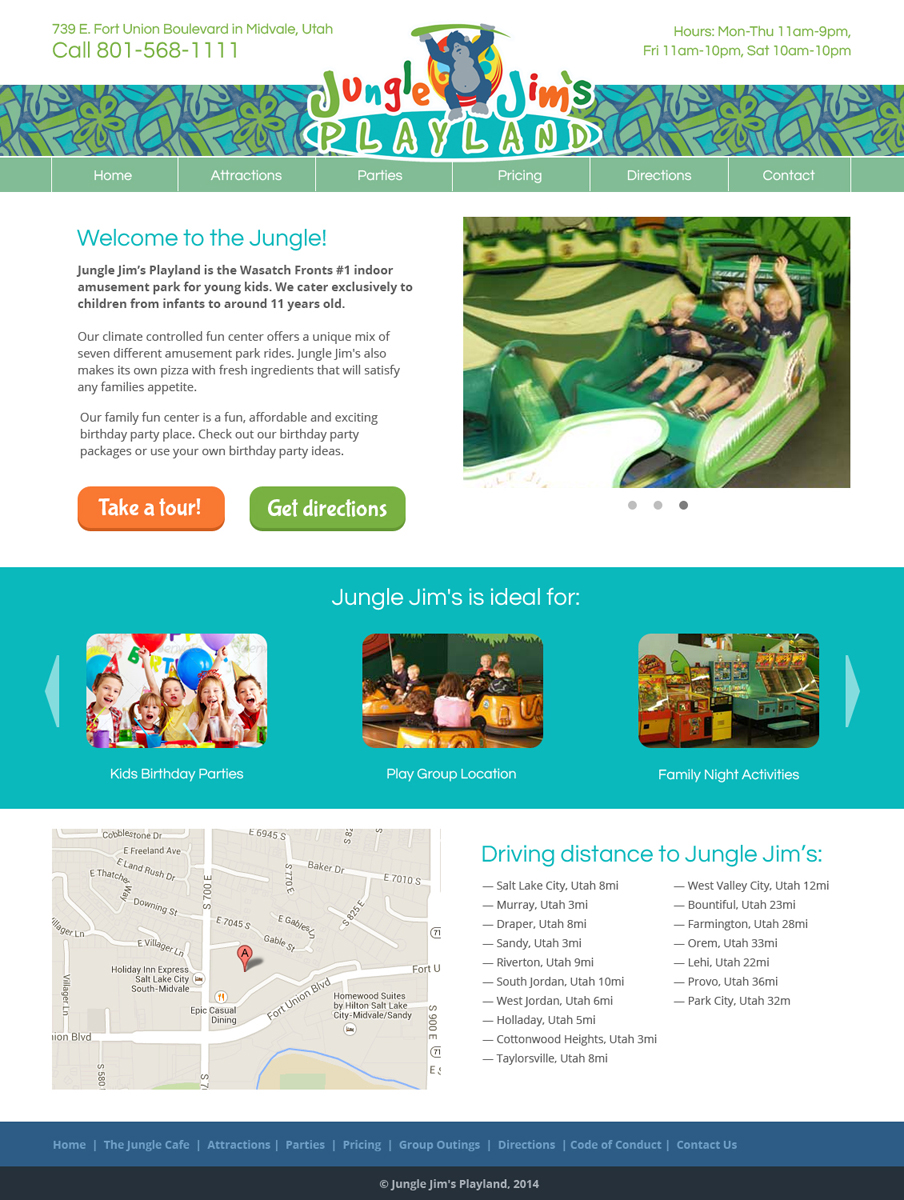 Web Design by loukoz for Jungle Jim''s Playland | Design #3859365