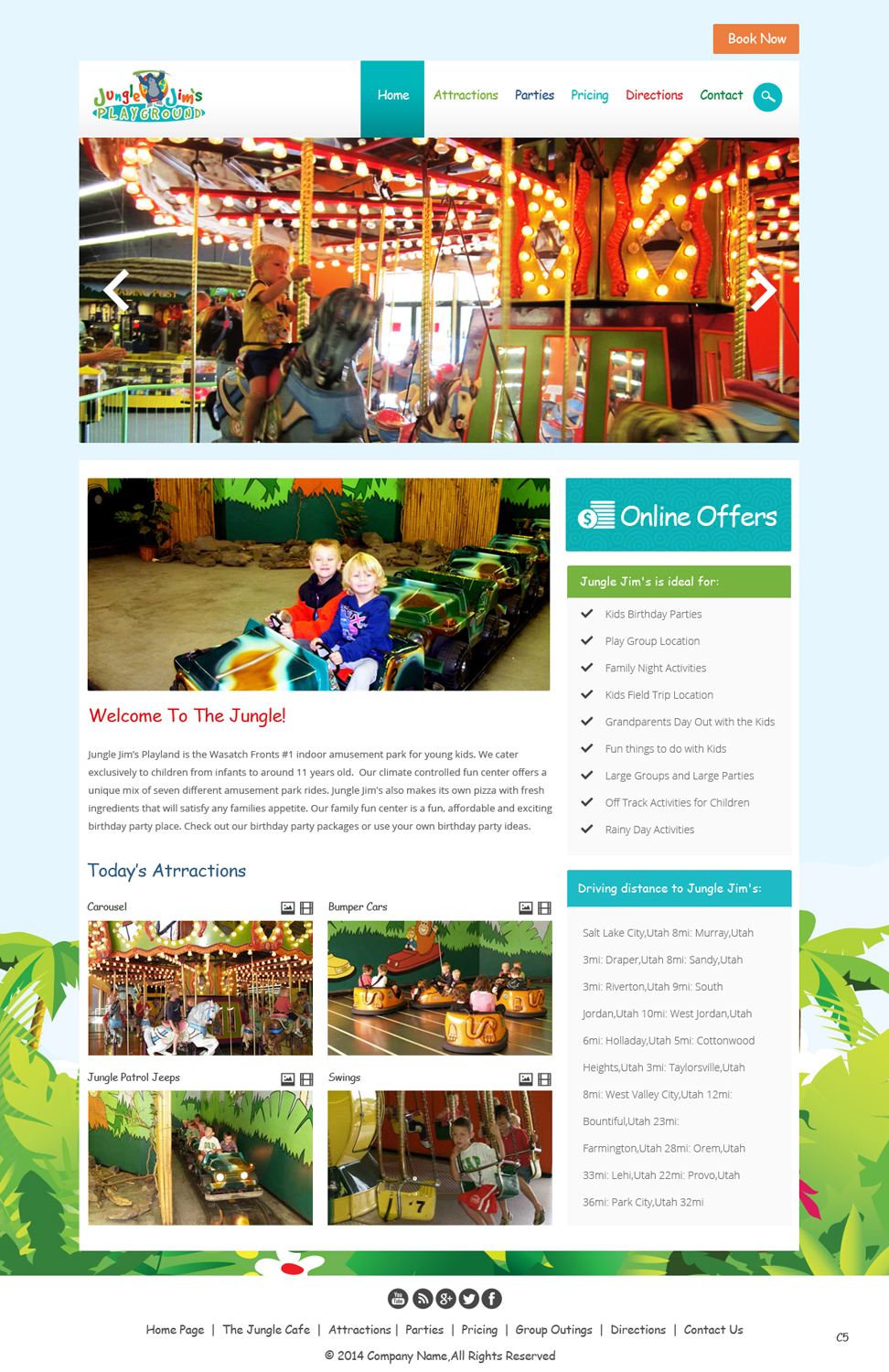 Web Design by pb for Jungle Jim''s Playland | Design #3790367