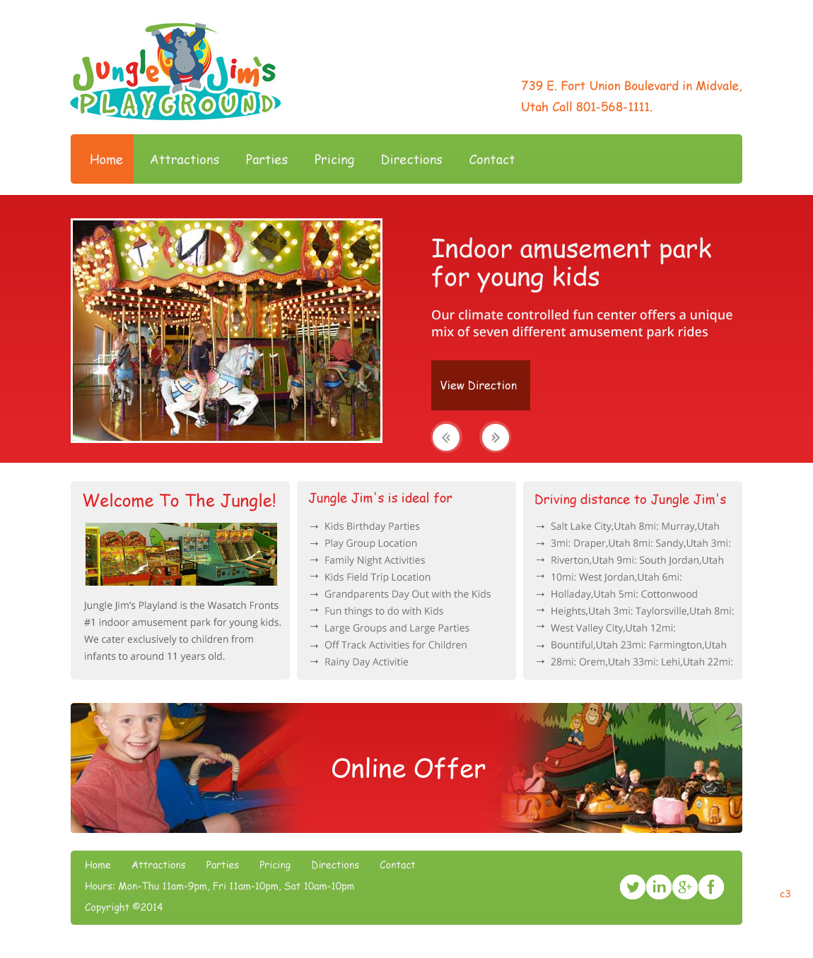 Web Design by pb for Jungle Jim''s Playland | Design #3790371