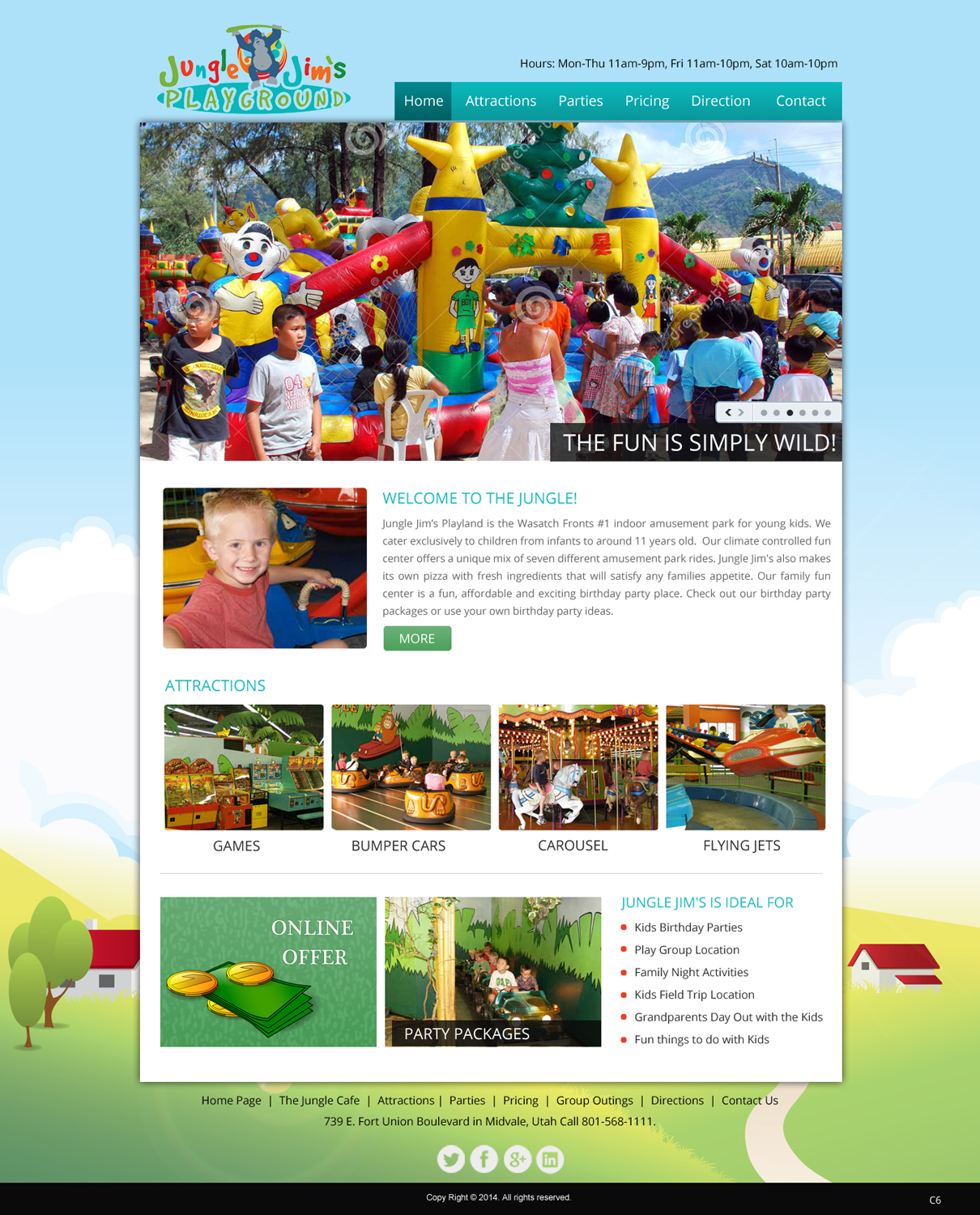 Web Design by pb for Jungle Jim''s Playland | Design #3790390