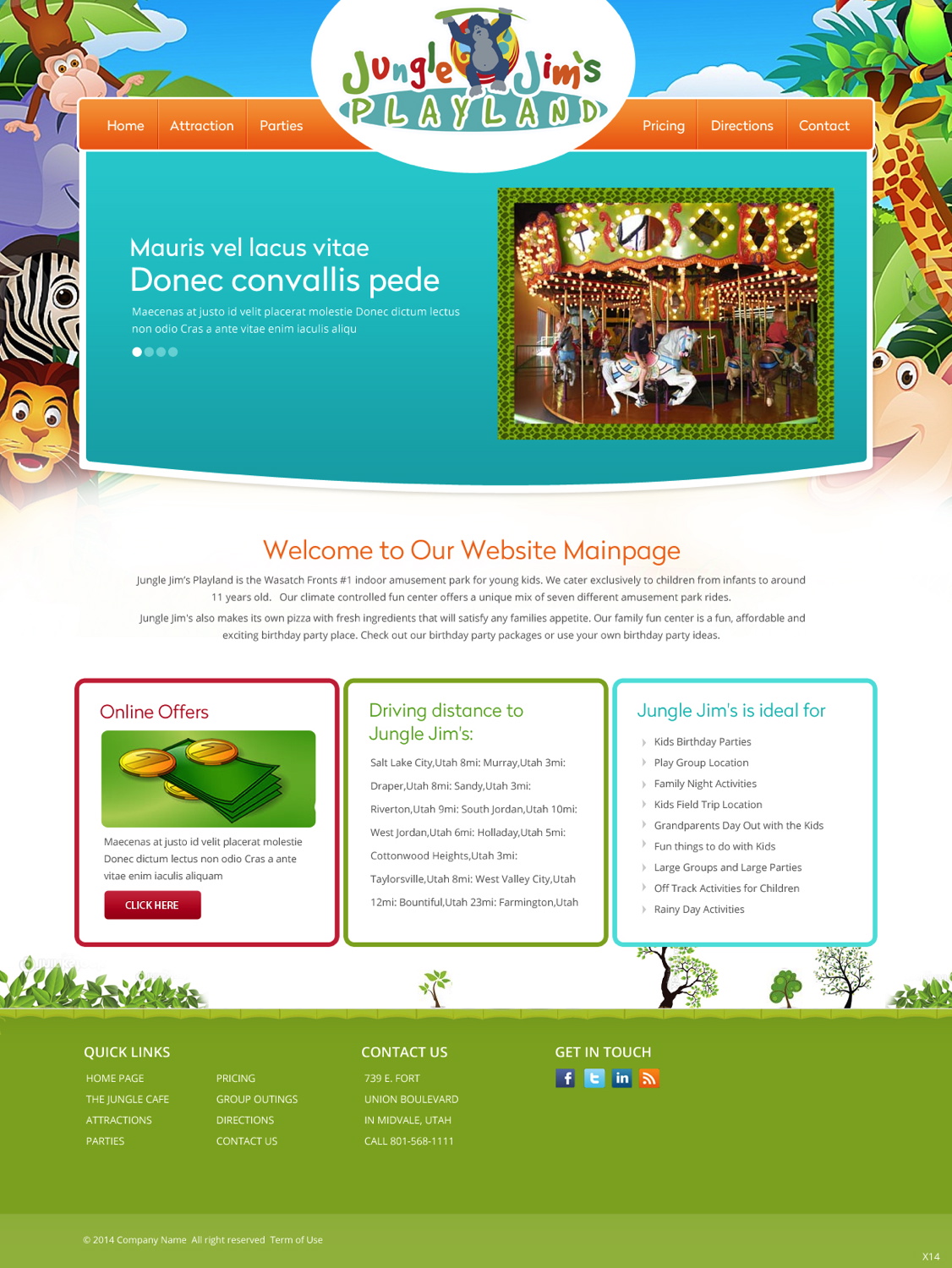 Web Design by pb for Jungle Jim''s Playland | Design #3812232