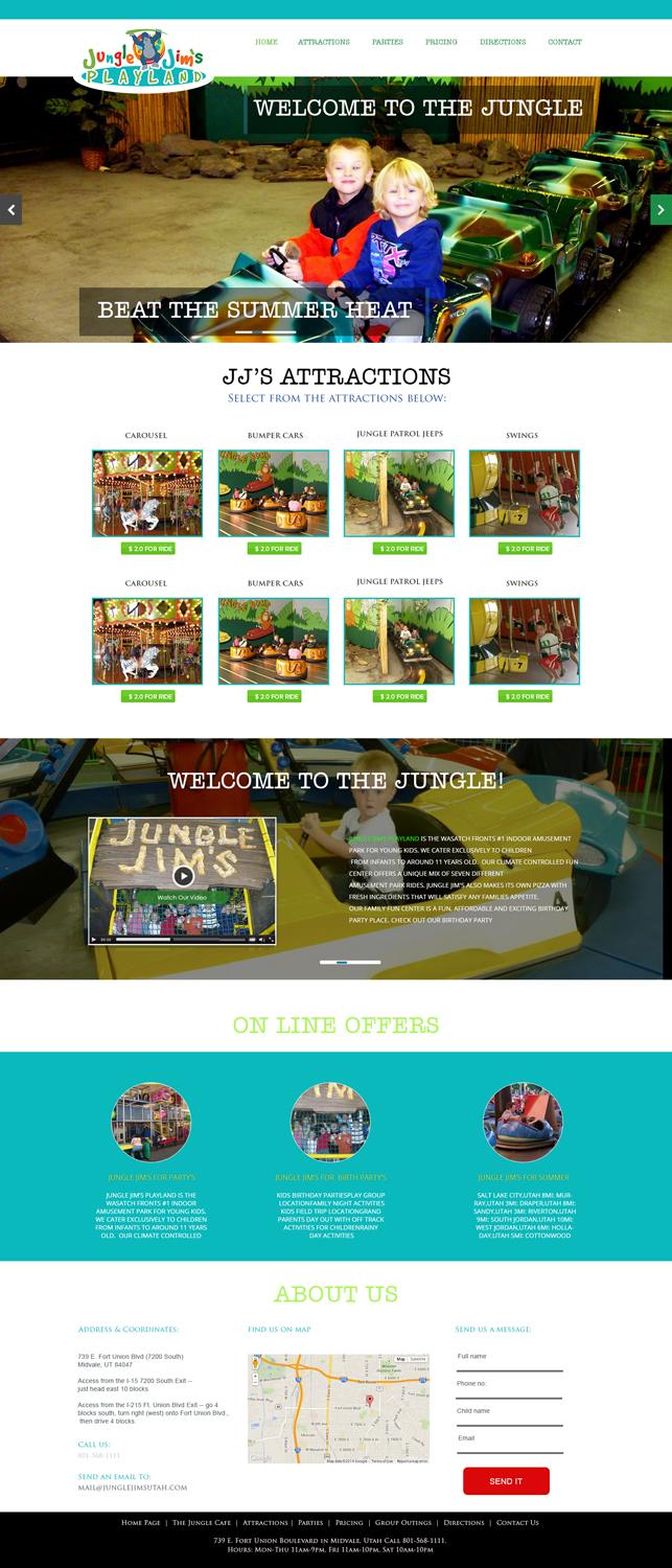 Web Design by the-lion-king for Jungle Jim''s Playland | Design #3810881