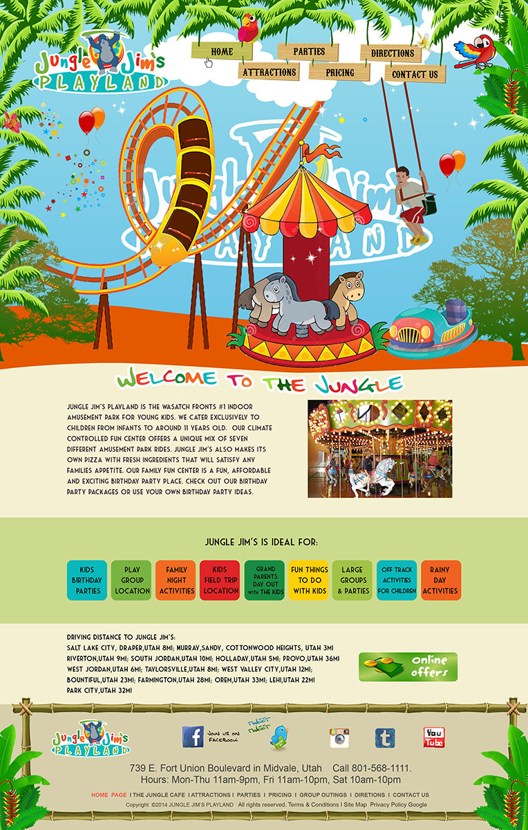 Web Design par Juni pour Jungle Jim''s Playland | Design #3859667