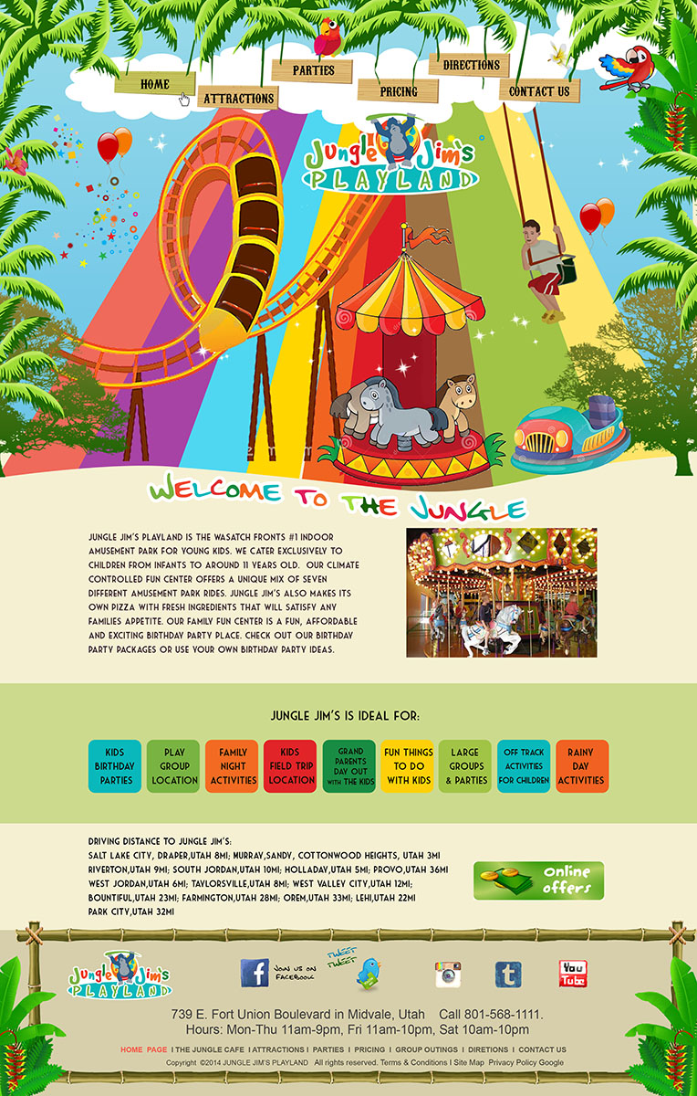 Web Design by Juni for Jungle Jim''s Playland | Design #3859680