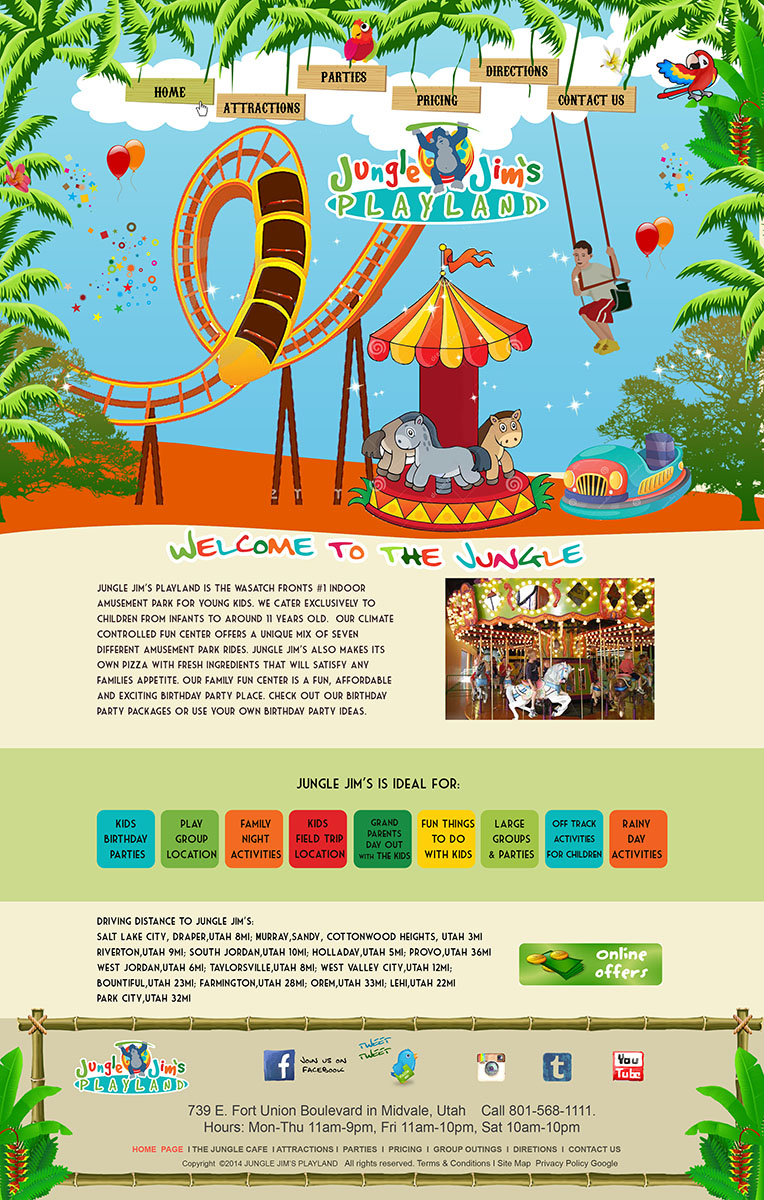 Web Design par Juni pour Jungle Jim''s Playland | Design #3859684