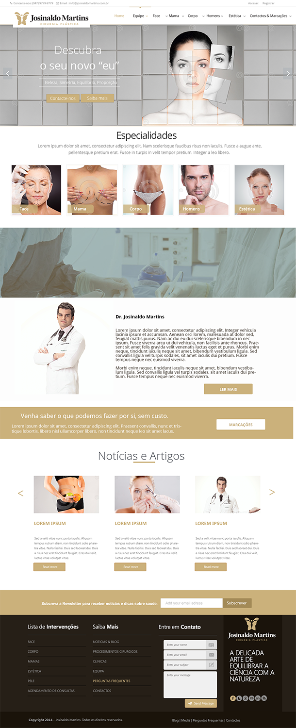 Web Design by PauloF for Josinaldo Martins - Cirurgia Plastica | Design: #3802690