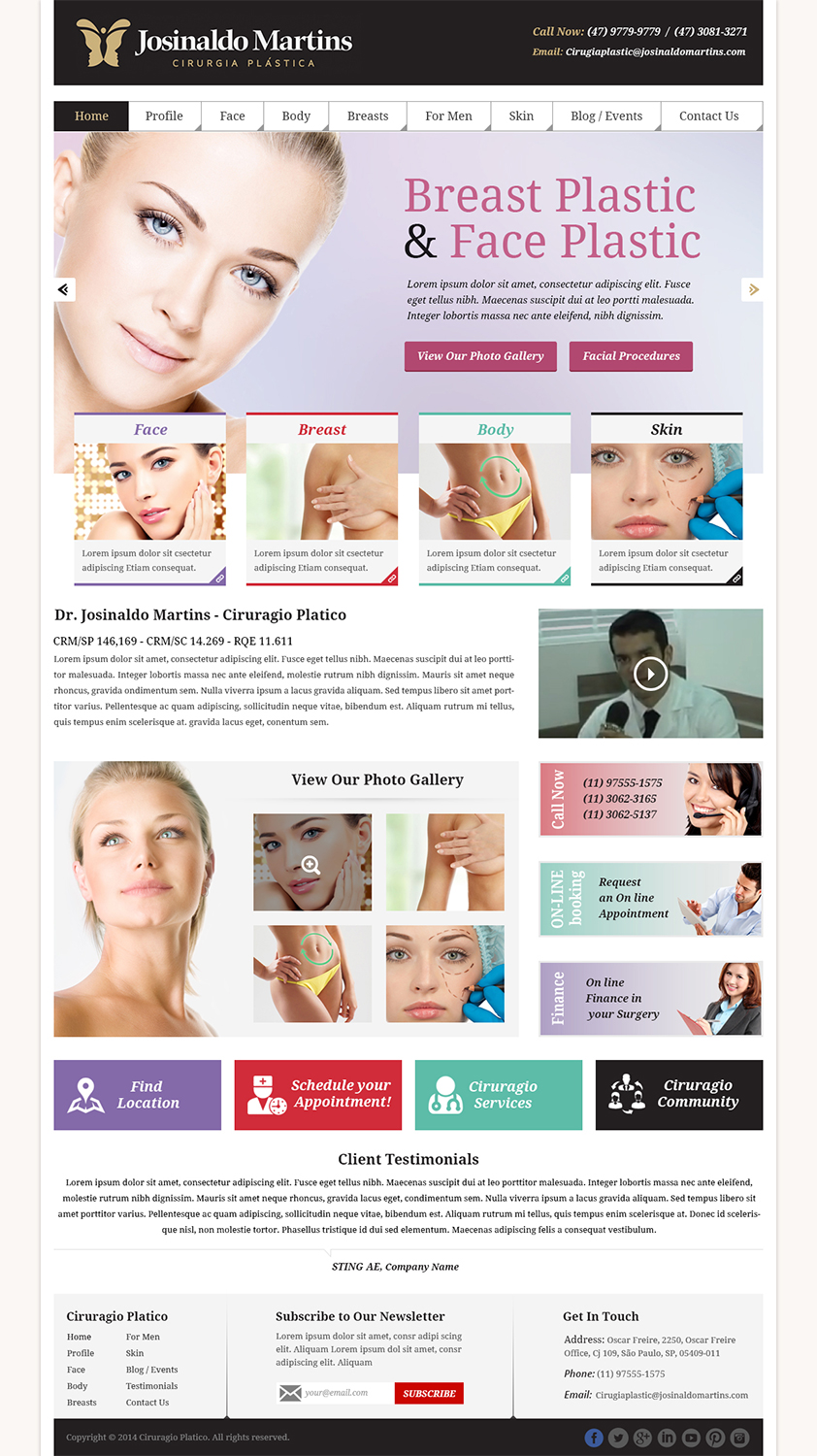 Web Design par Creative Usha pour Josinaldo Martins - Cirurgia Plastica | Design #3806212