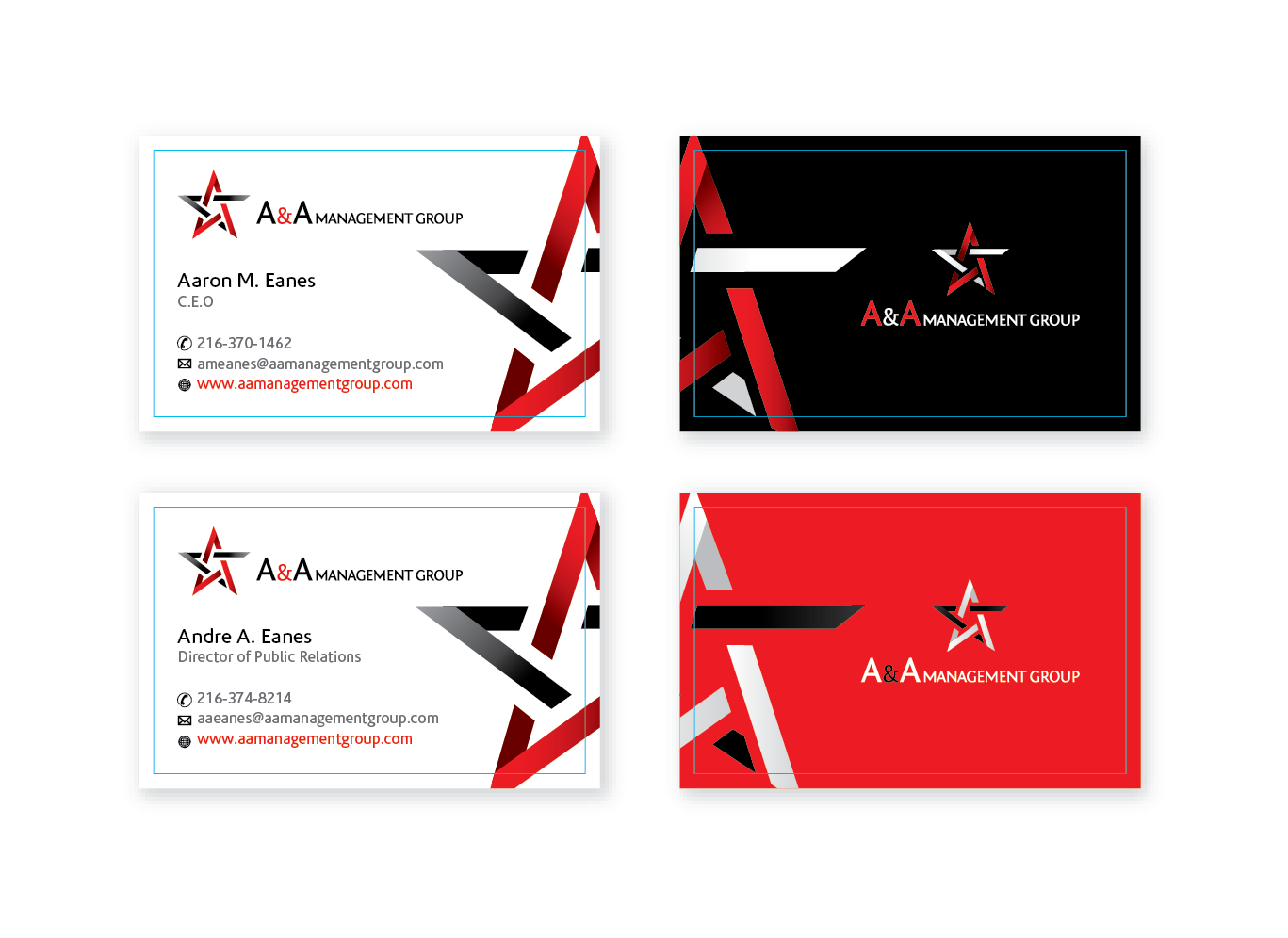 Business Card Design by mag wong for A&A Management Group LLC | Design #1000766