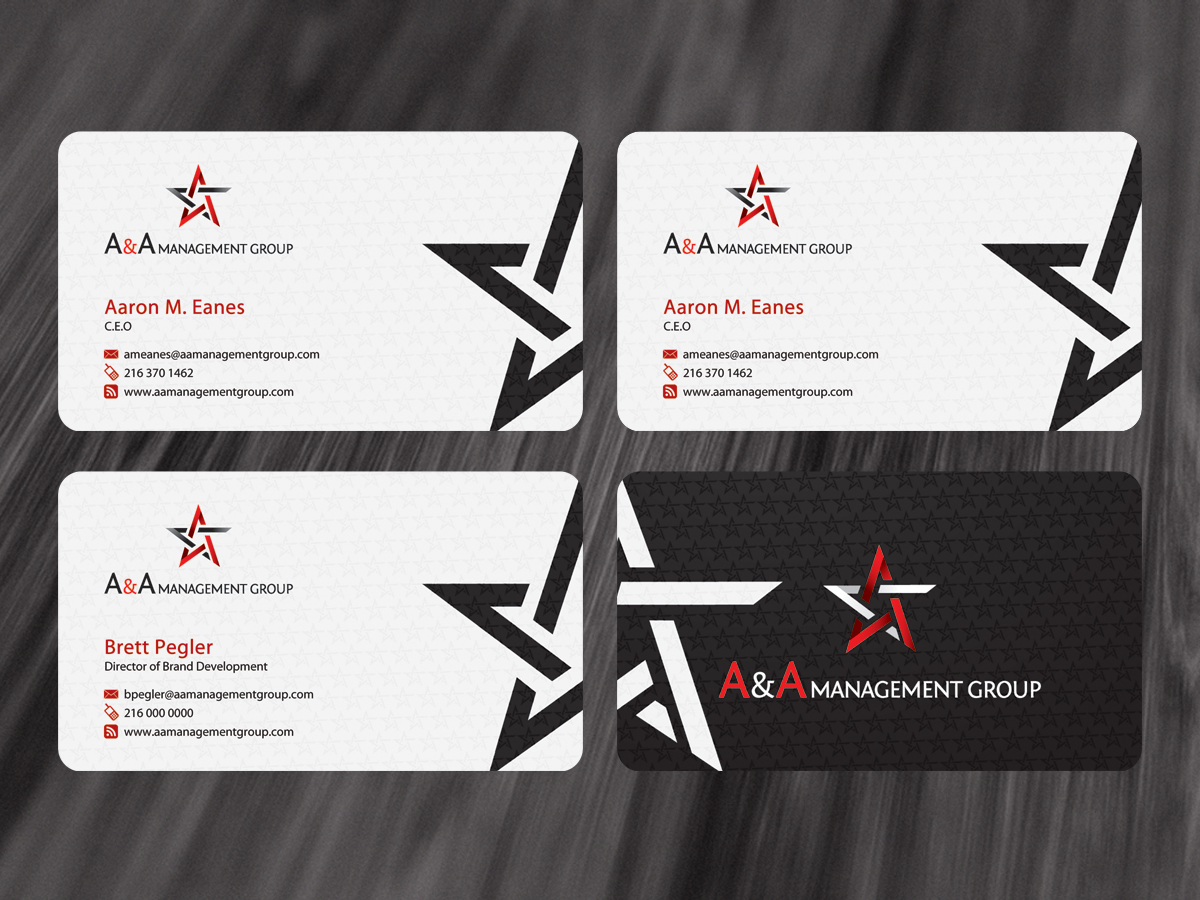 Business Card Design by diRtY.EMM for A&A Management Group LLC | Design #1002333