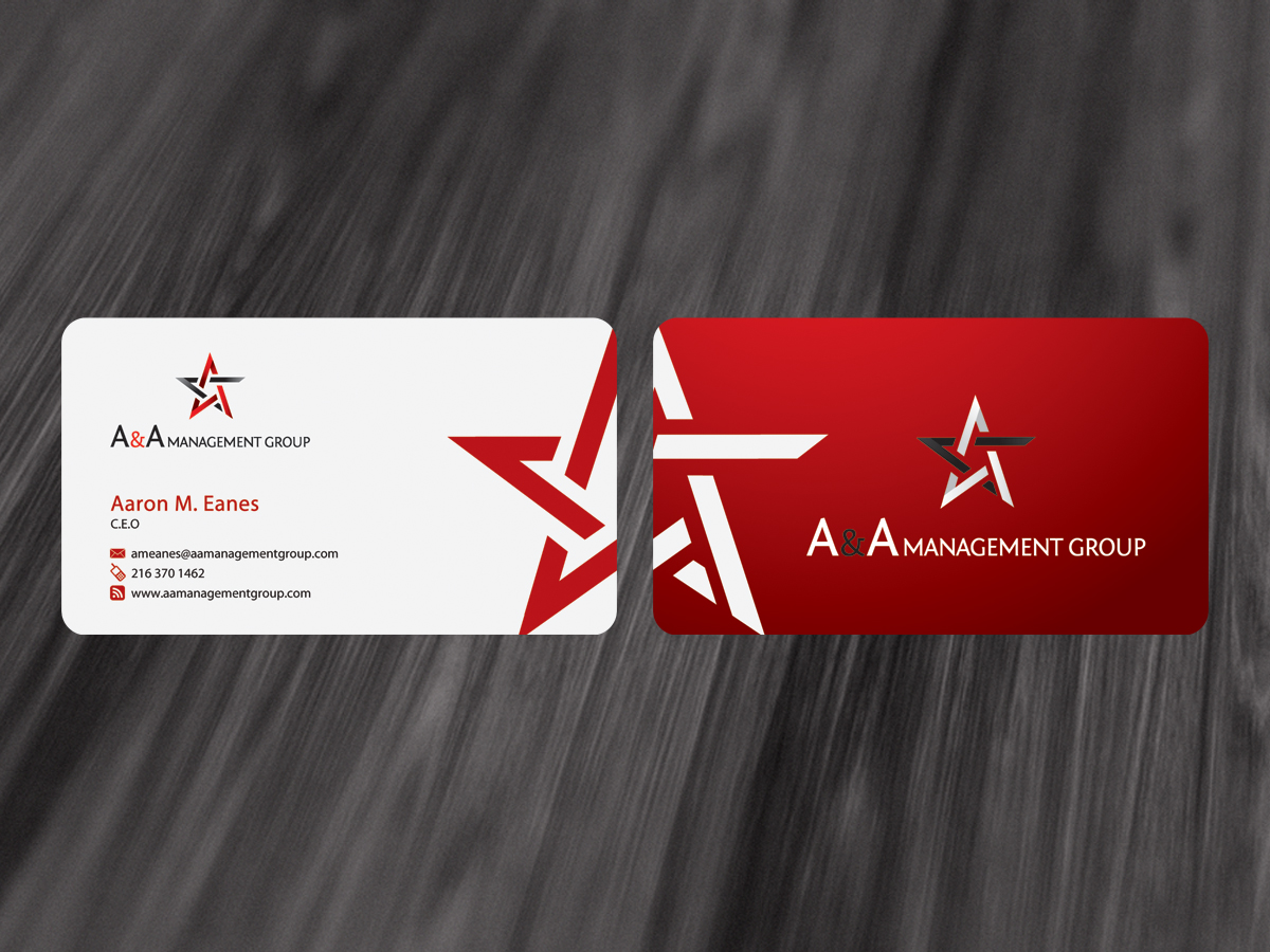 Business Card Design by diRtY.EMM for A&A Management Group LLC | Design #995661