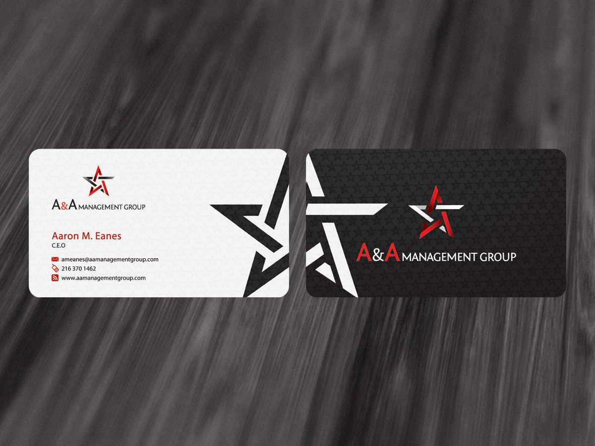 Business Card Design by diRtY.EMM for A&A Management Group LLC | Design #998819