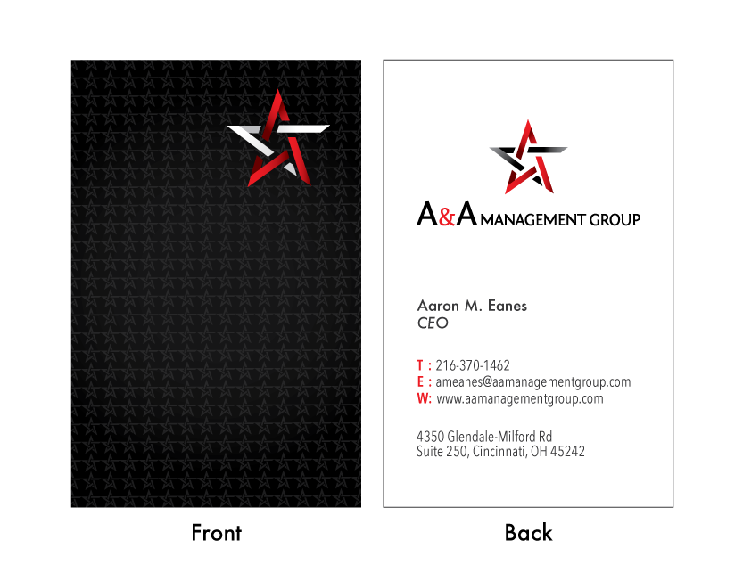 Business Card Design by cre8tivemike for A&A Management Group LLC | Design #1003773