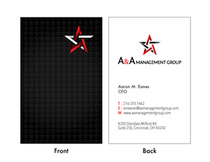 Business Card Design by cre8tivemike for A&A Management Group LLC | Design #1003773