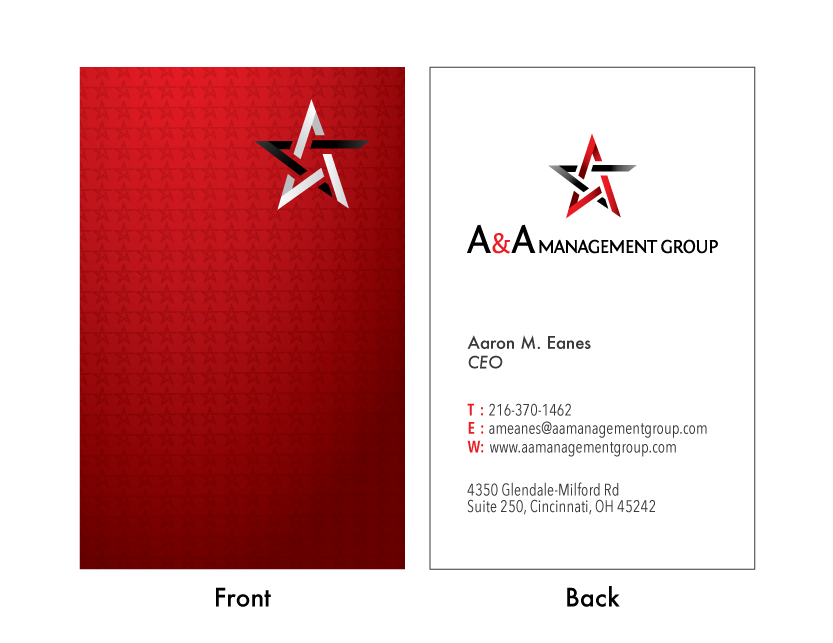 Business Card Design by cre8tivemike for A&A Management Group LLC | Design #1003777