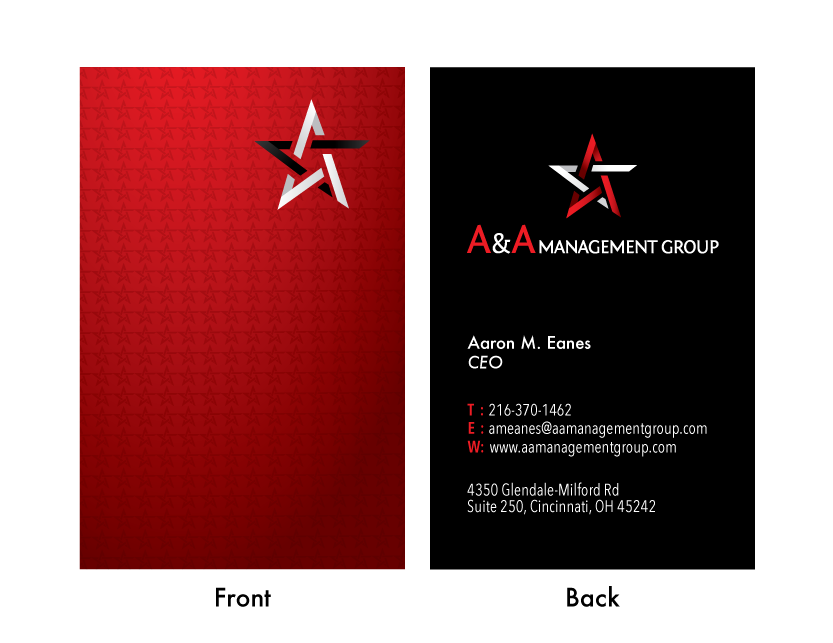 Diseño de Tarjeta de Presentación por cre8tivemike para A&A Management Group LLC | Diseño #1003783
