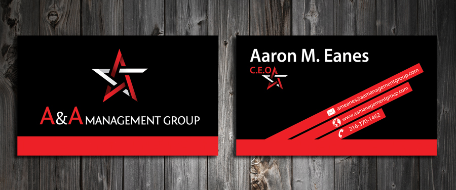 Business Card Design by SmartStyle for A&A Management Group LLC | Design #998091