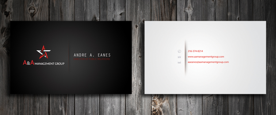 Business Card Design by SmartStyle for A&A Management Group LLC | Design #998390