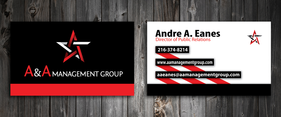 Business Card Design by SmartStyle for A&A Management Group LLC | Design #998522