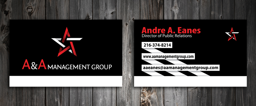 Business Card Design by SmartStyle for A&A Management Group LLC | Design #998535