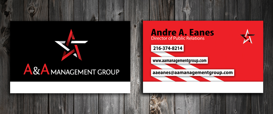 Business Card Design by SmartStyle for A&A Management Group LLC | Design #998539
