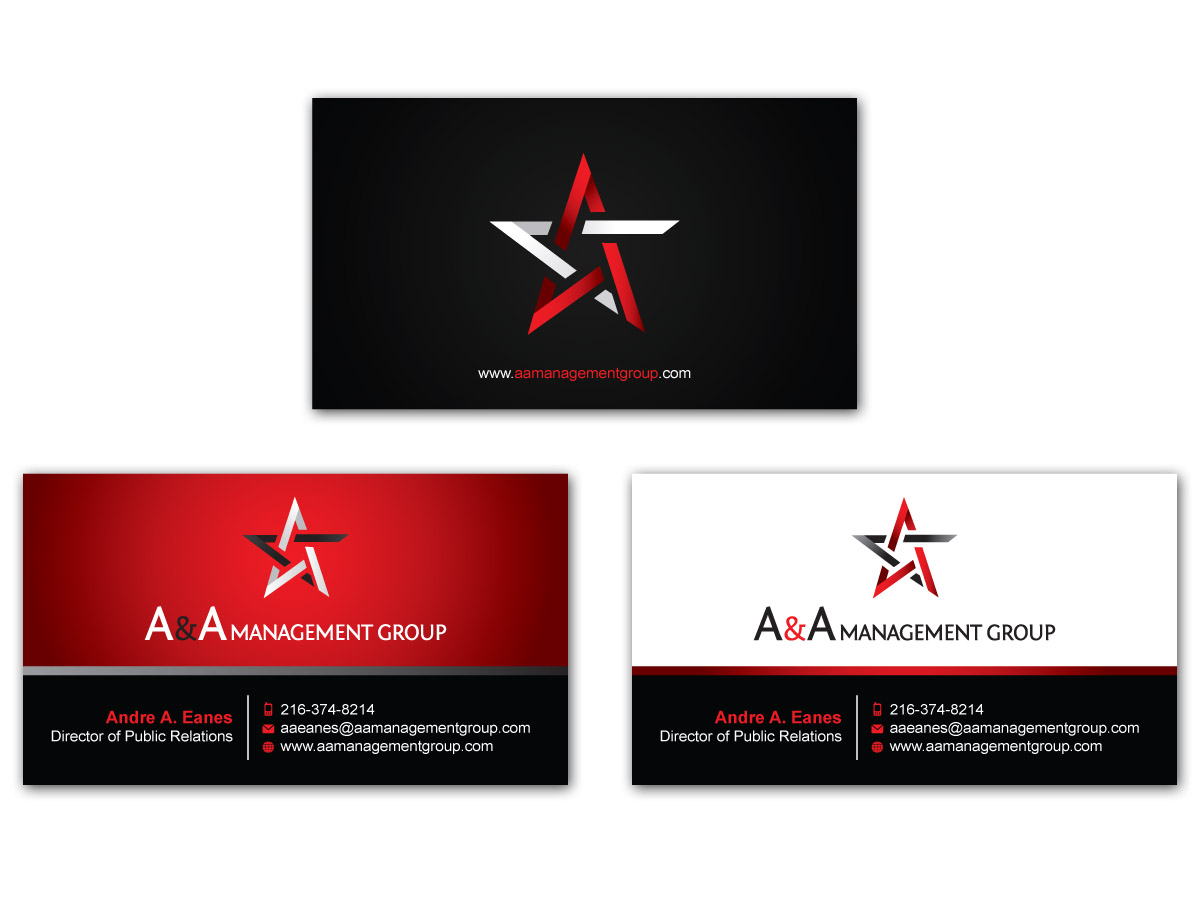 Business Card Design by MDesign for A&A Management Group LLC | Design #1003036