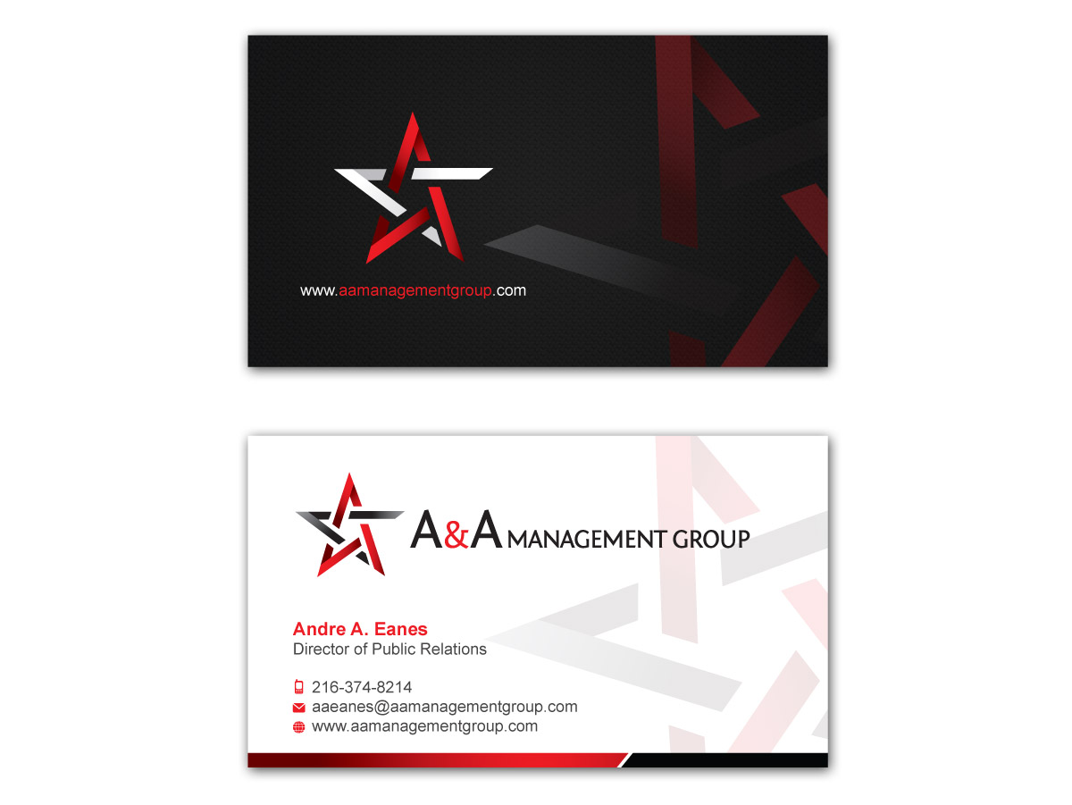 Business Card Design by MDesign for A&A Management Group LLC | Design #1003038