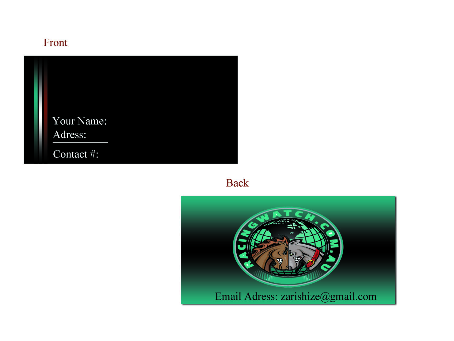 Business Card Design by Zarishize for this project | Design #1003457