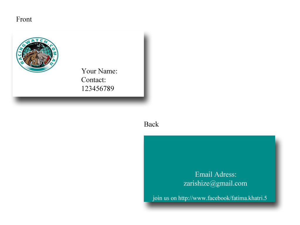 Diseño de Tarjeta de Presentación por Zarishize para este proyecto | Diseño #1005449