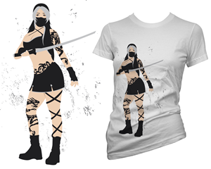 T-shirt Design - Ninja Girl | T-shirt Design by A DESIGN FOR YOU