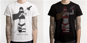T-shirt Design - Ninja Girl | T-shirt Design by IGlowCreationz