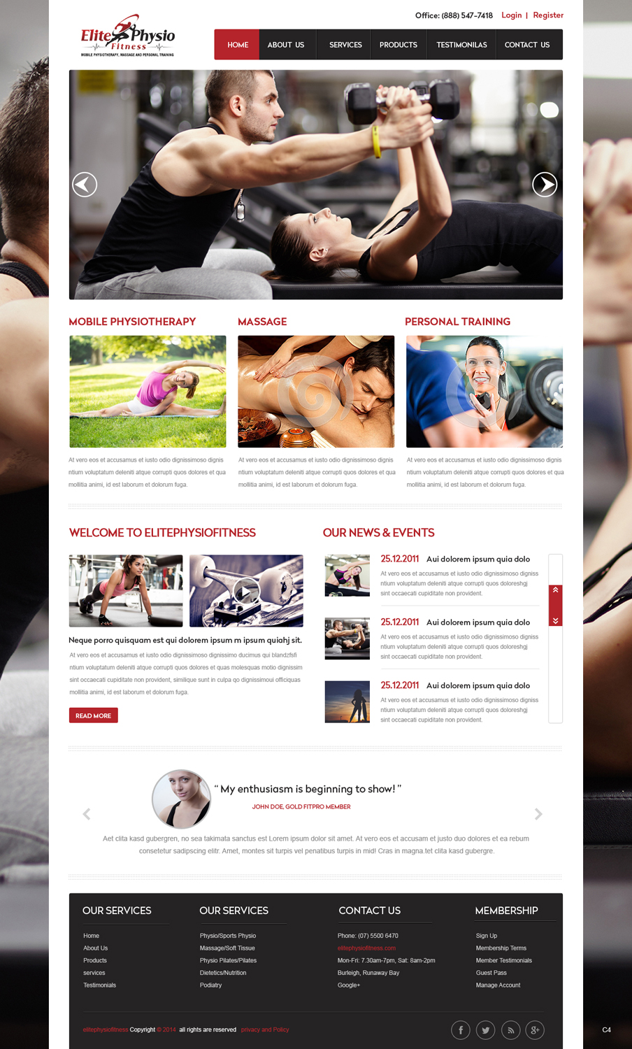 Web Design by pb for Elite Physio Fitness | Design #3790271