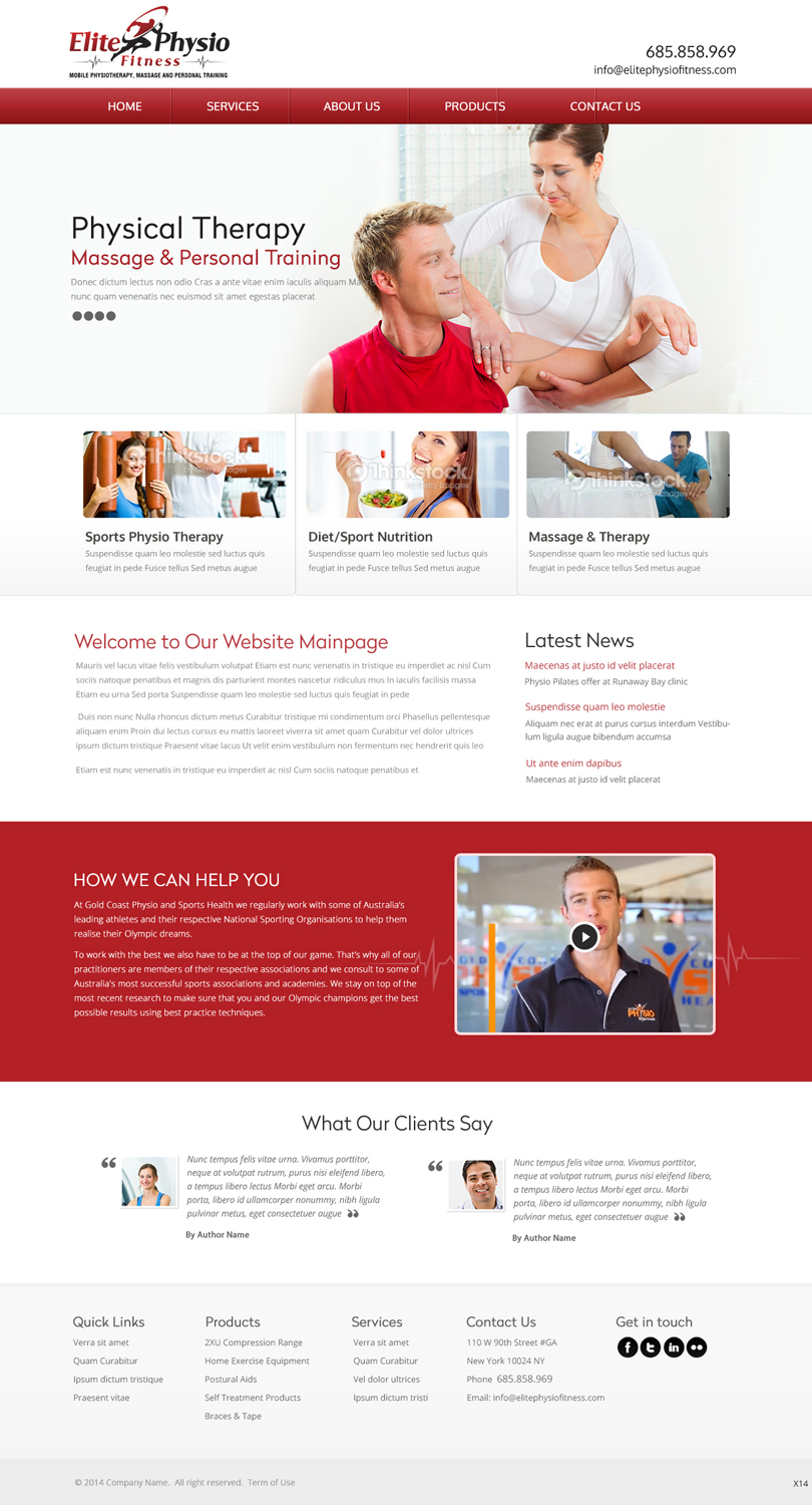 Diseño Web por pb para Elite Physio Fitness | Diseño #3790289