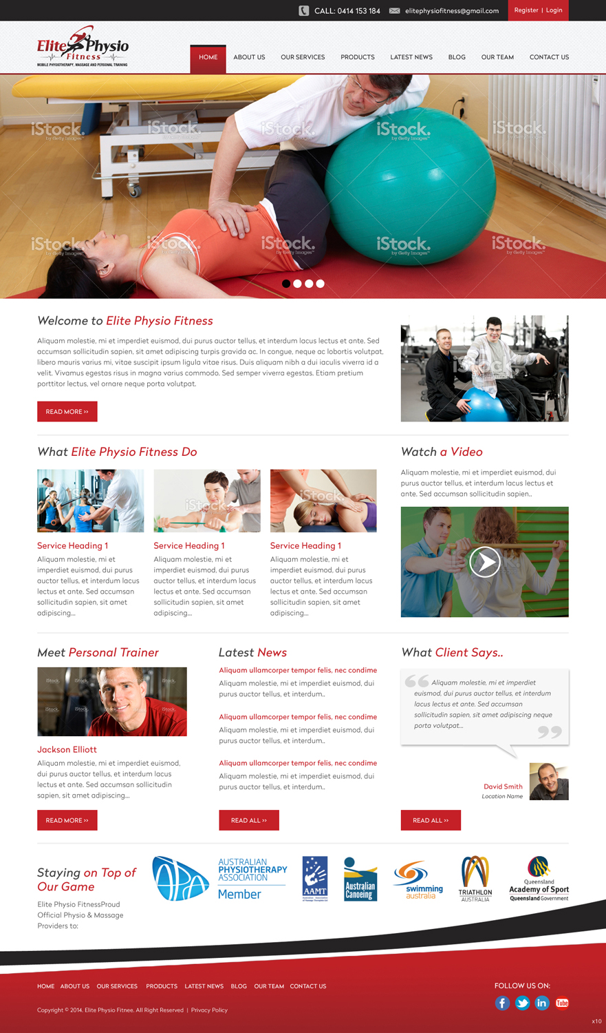 Web Design by pb for Elite Physio Fitness | Design #3796188