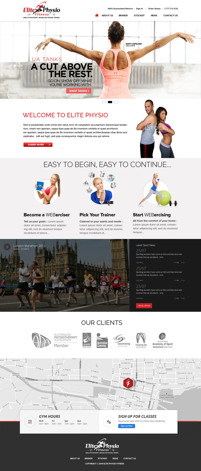 Diseño Web por OM para Elite Physio Fitness | Diseño #3805051