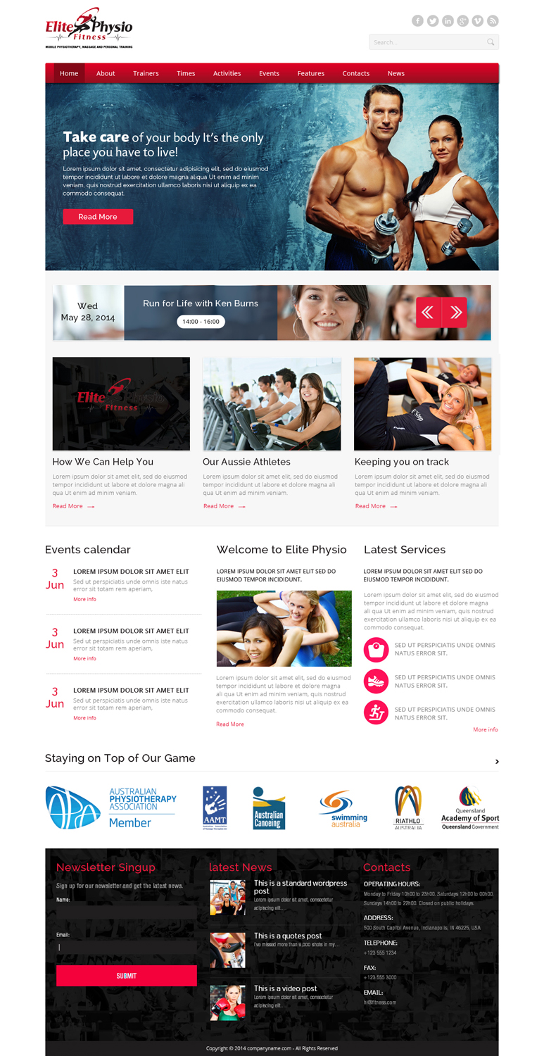 Diseño Web por OM para Elite Physio Fitness | Diseño #3805066