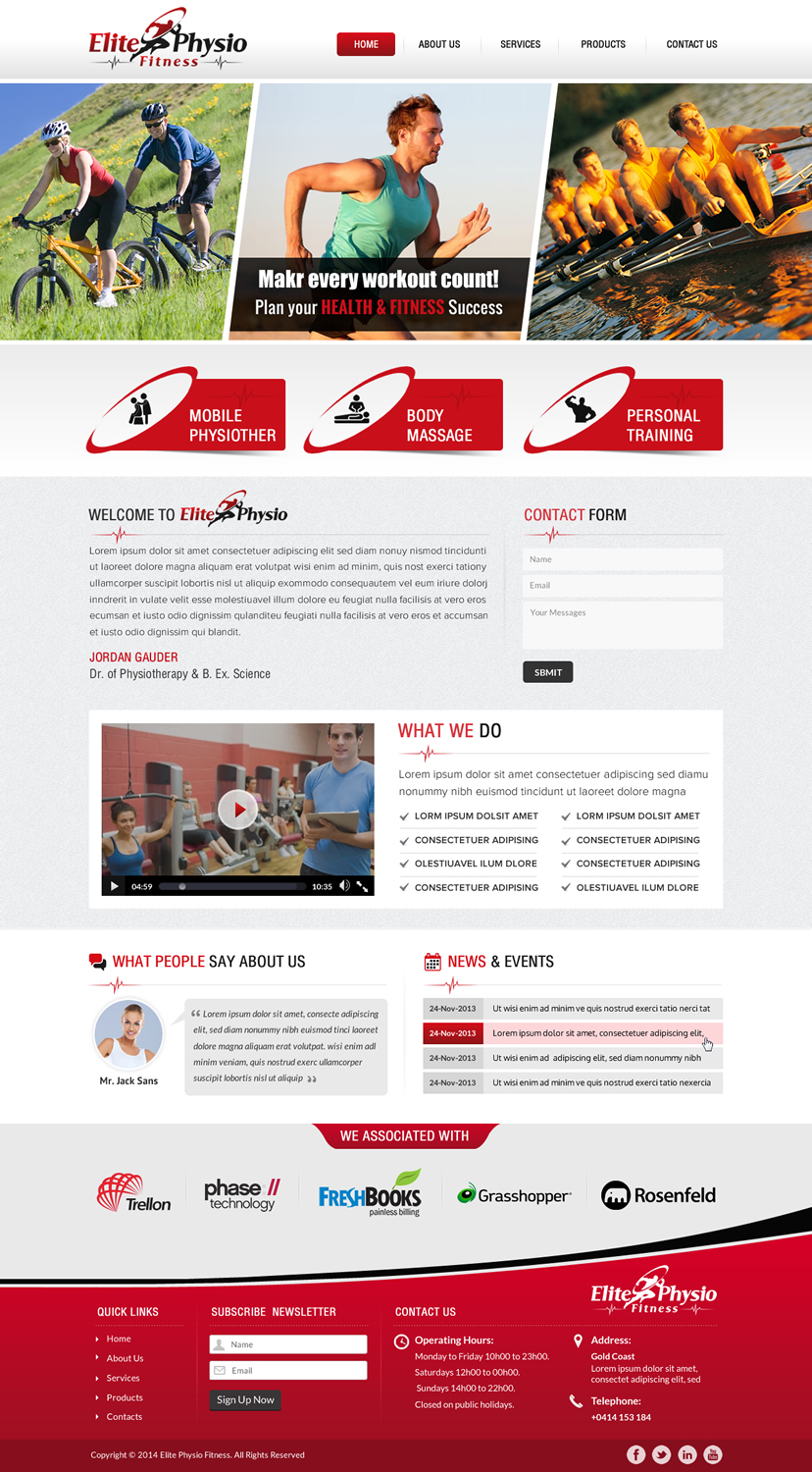 Diseño Web por Sbss para Elite Physio Fitness | Diseño #3811454