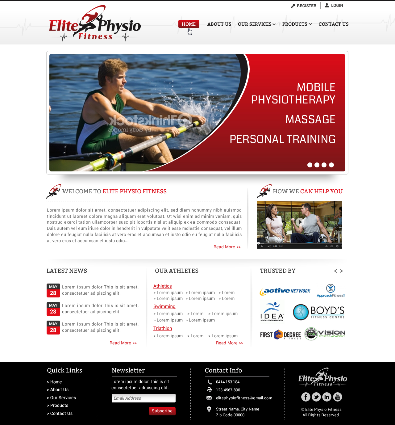 Web Design par Sbss pour Elite Physio Fitness | Design #3811488