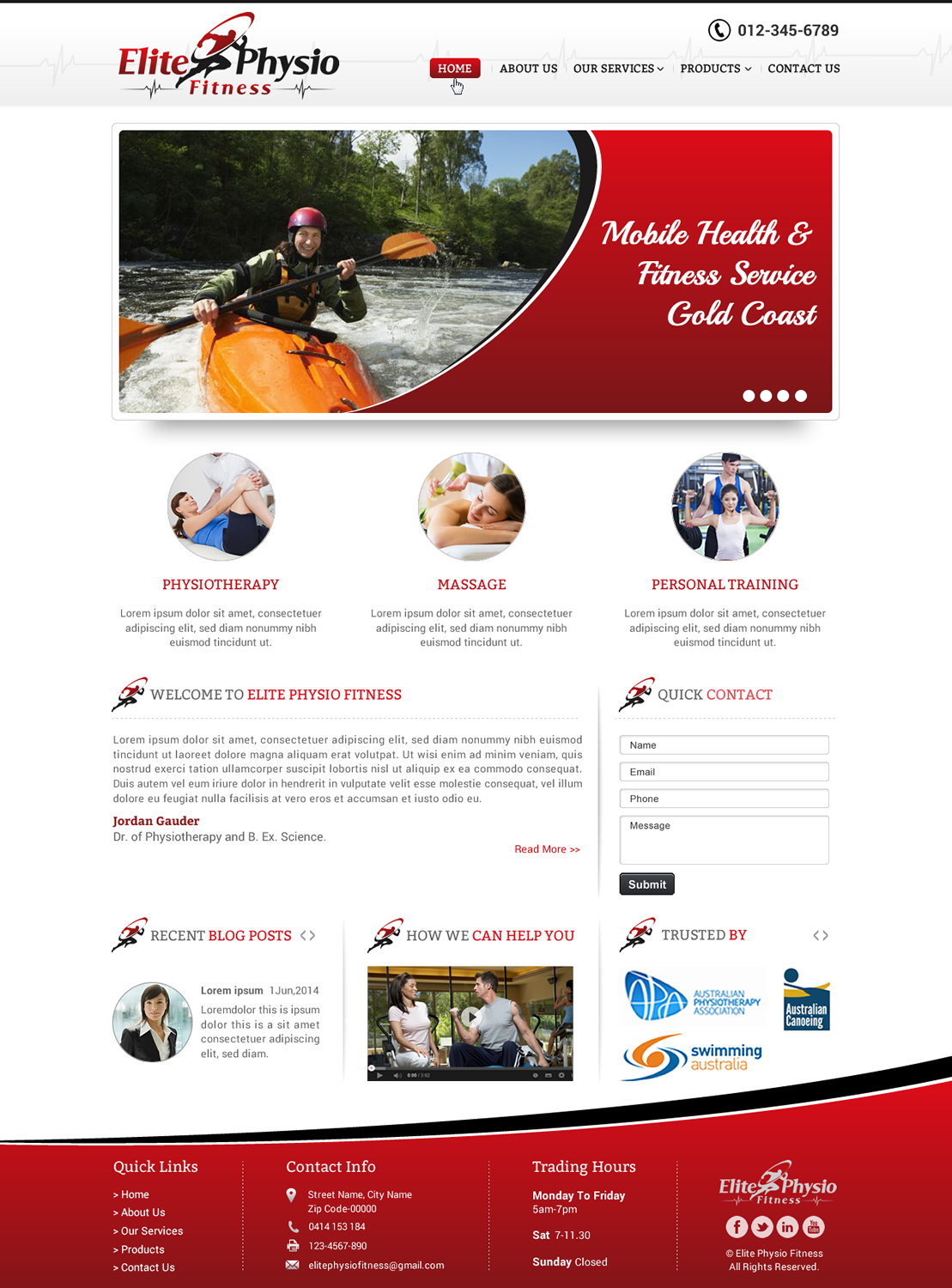 Diseño Web por Sbss para Elite Physio Fitness | Diseño #3838274