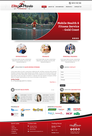Web Design by Sbss for Elite Physio Fitness | Design: #3860844