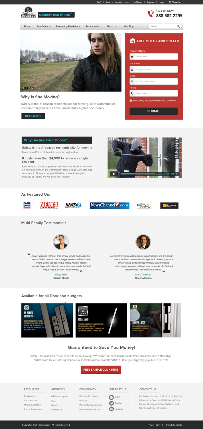 Web Design by OM for Armor Concepts | Design #3804703