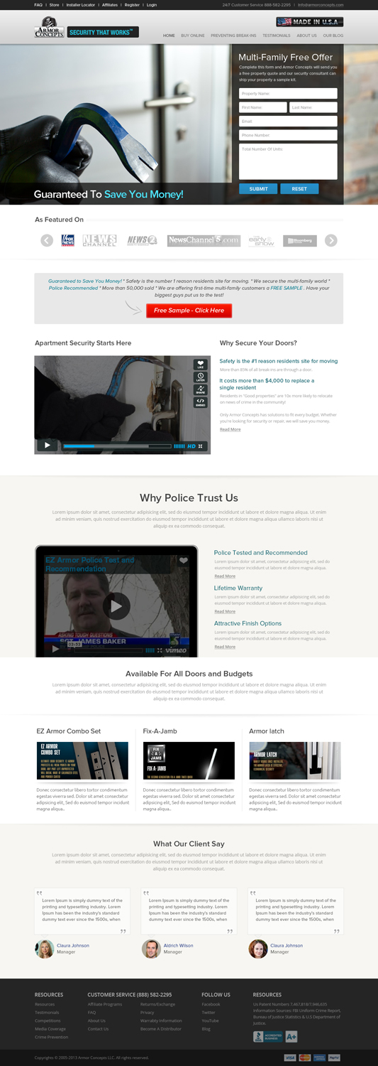 Web Design by OM for Armor Concepts | Design: #3846197