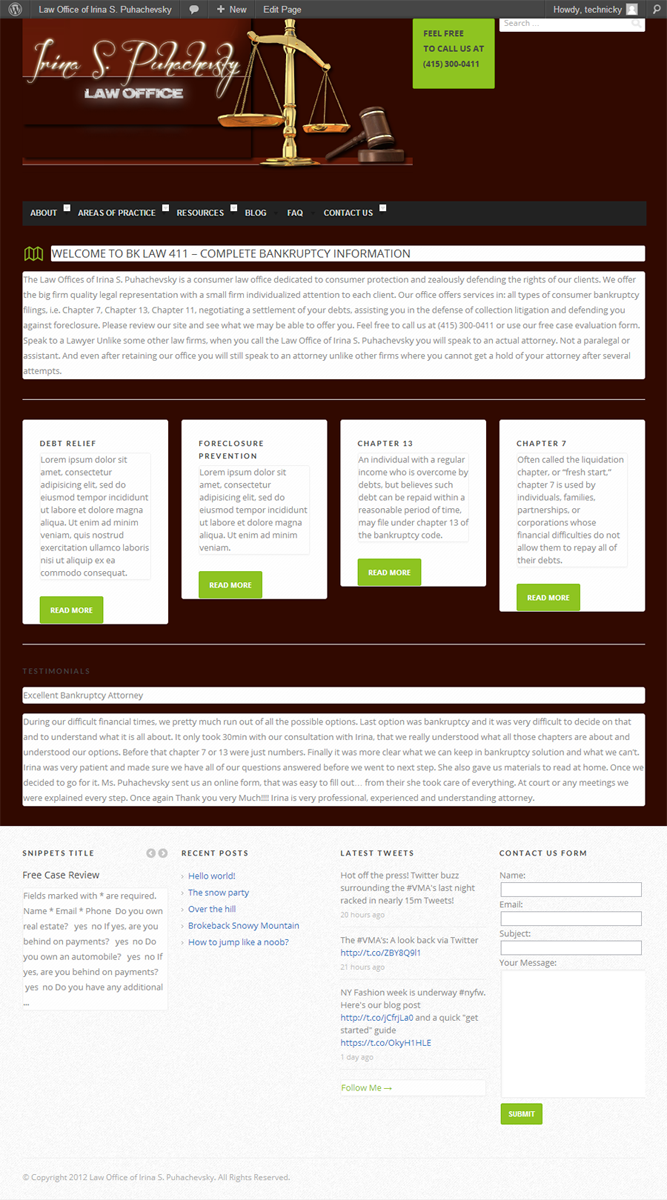 Wordpress Design by Technicky for this project | Design #1026172
