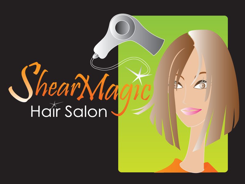 Elegant, Playful, Hair Logo Design for SHEAR MAGIC hair salon by