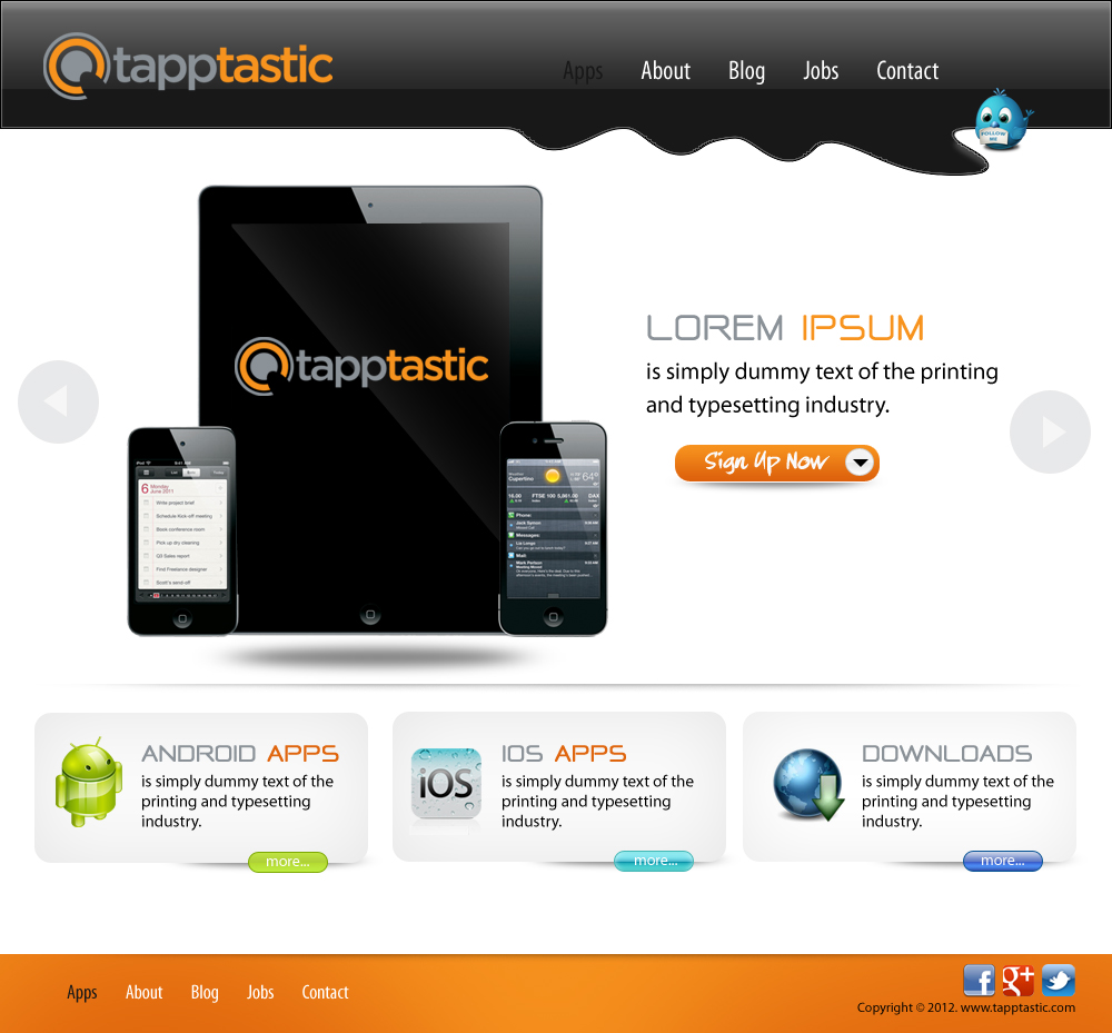 Web Design par pb pour Tapptastic LLC | Design #1003780
