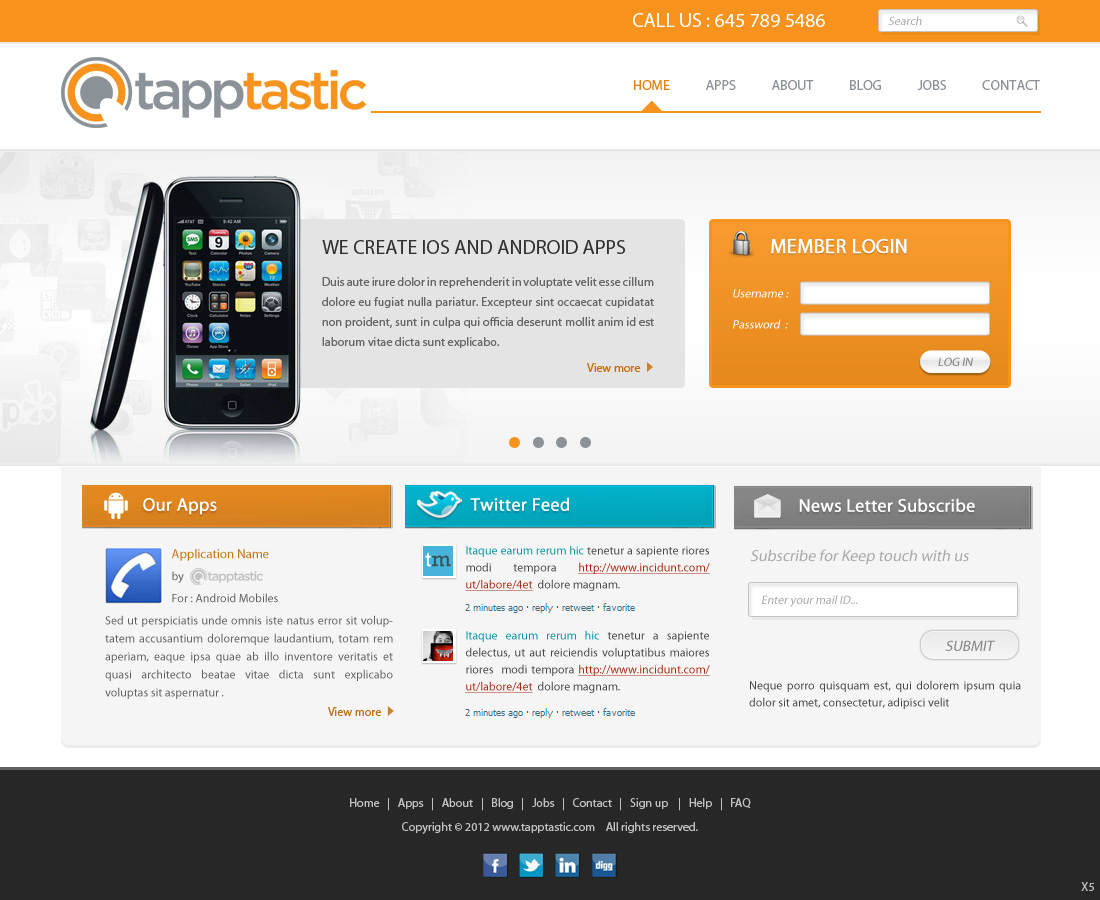 Diseño Web por pb para Tapptastic LLC | Diseño #1004759