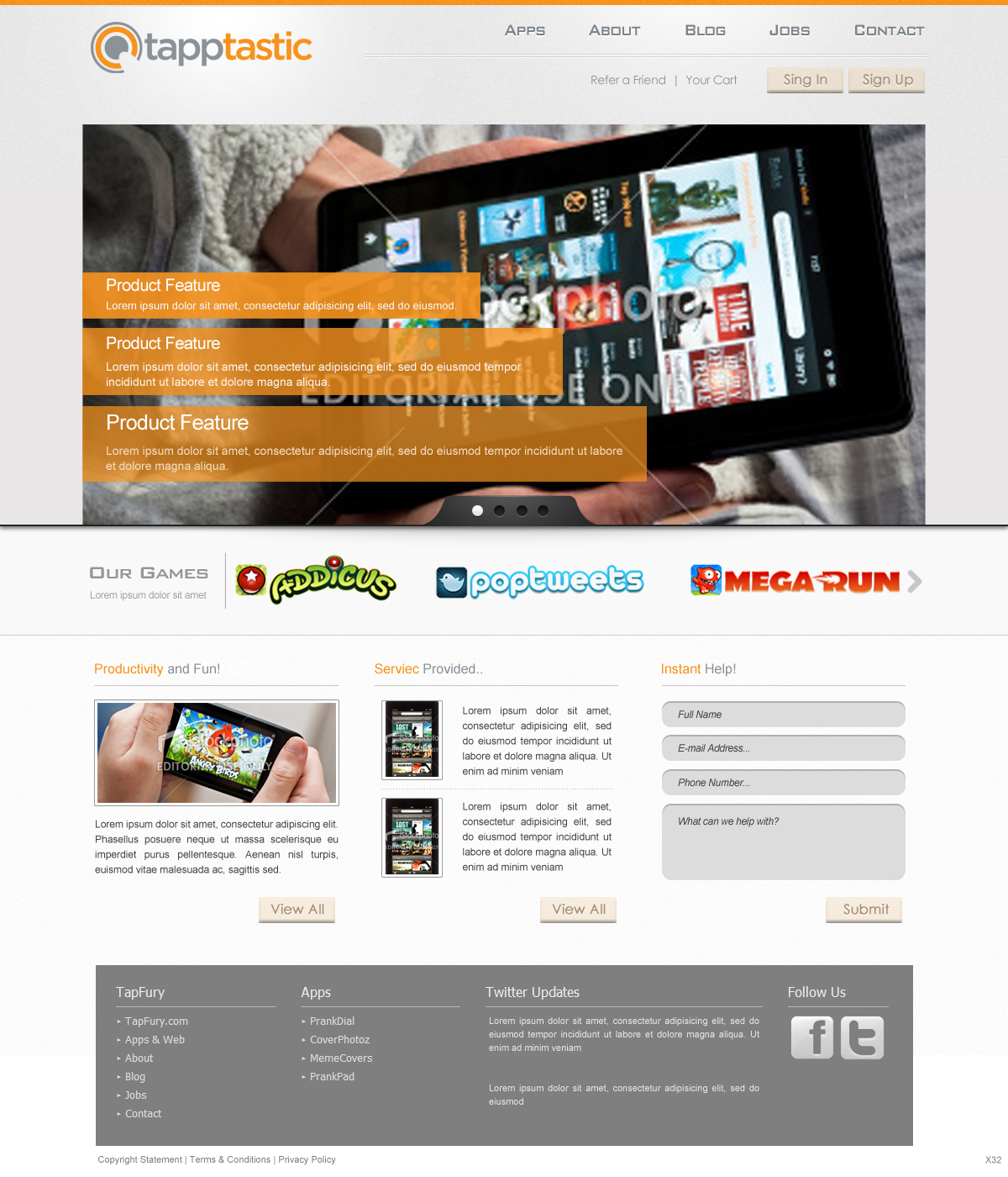 Web Design par pb pour Tapptastic LLC | Design #1006146