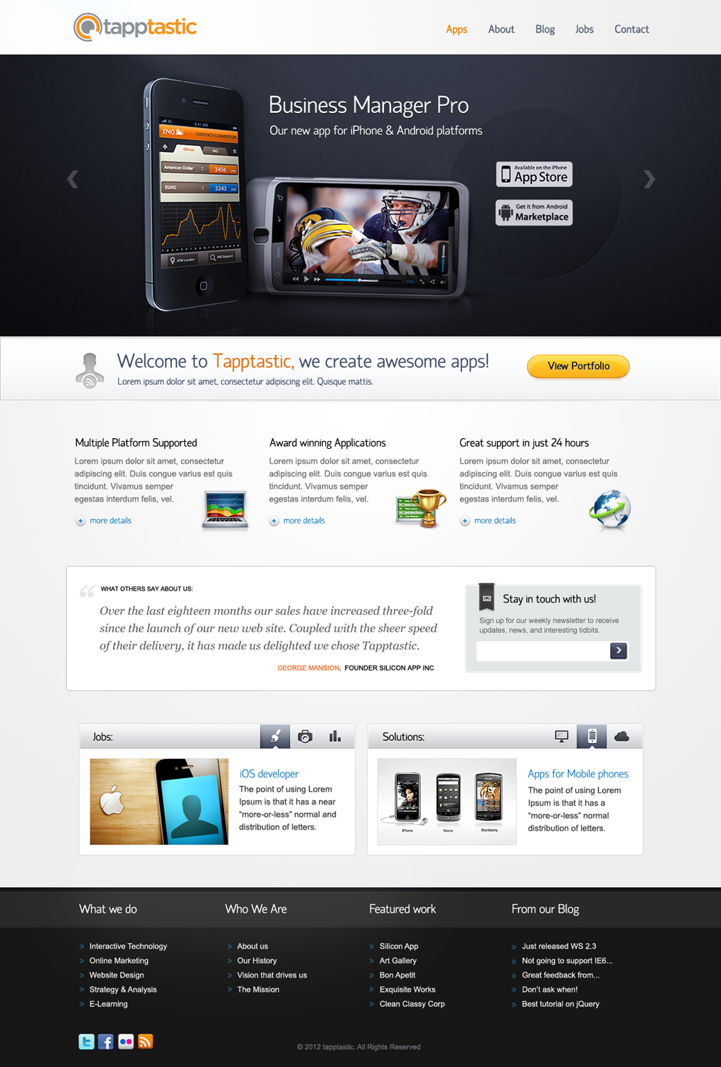 Web Design by OM for Tapptastic LLC | Design #1000745