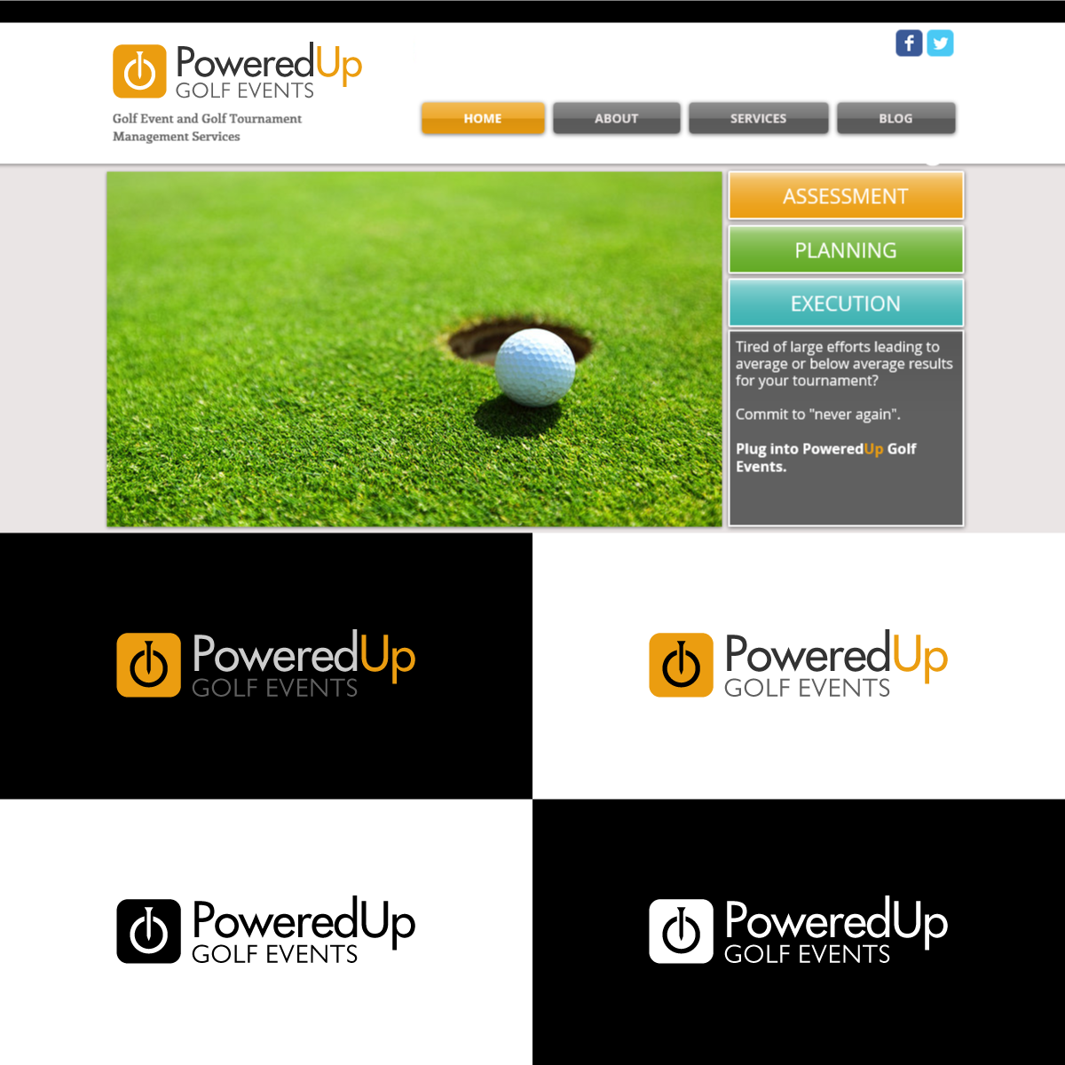 Logo Design by Mhosneezaman for PoweredUp Golf Events | Design #3789664