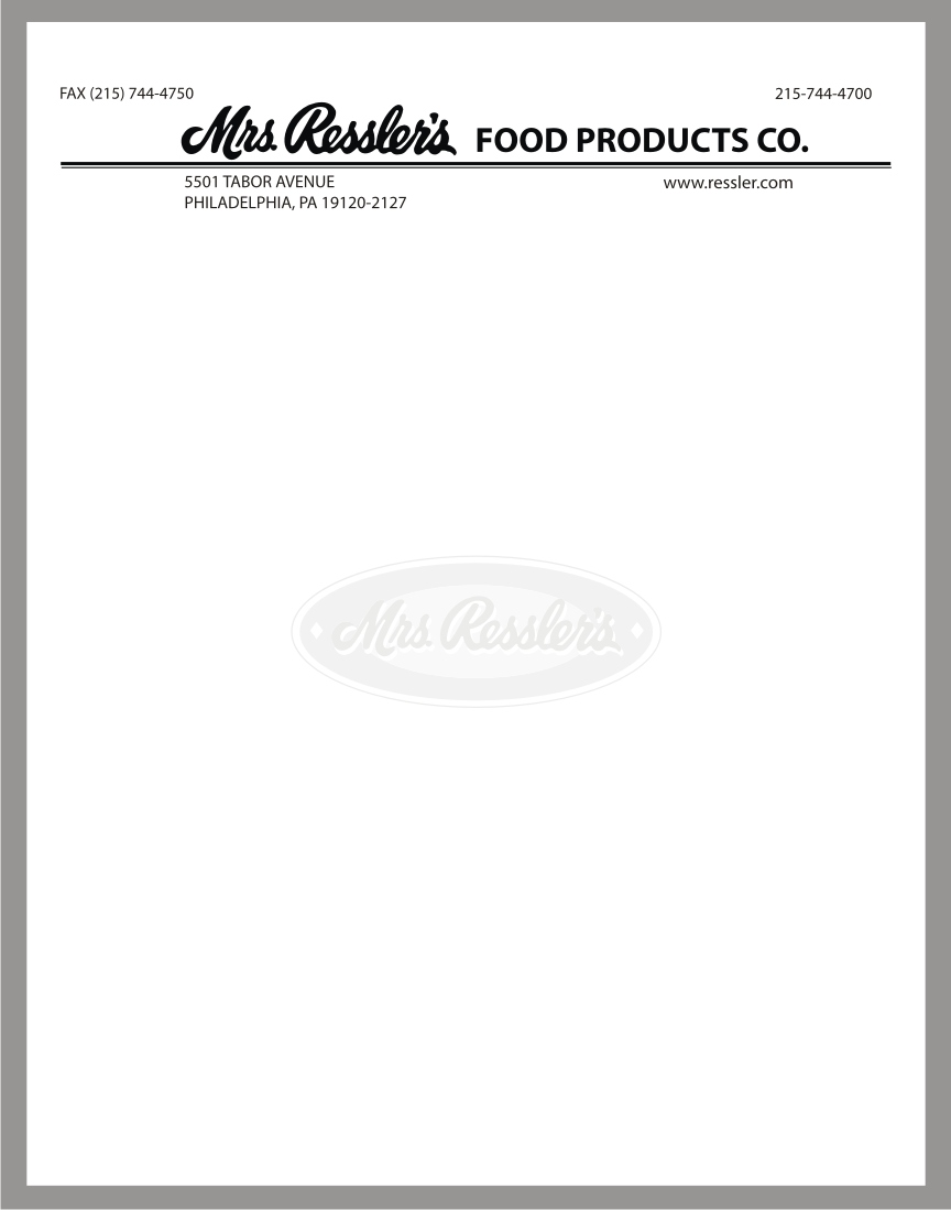 Letterhead Design by letsgoguru for Mrs. Ressler's Food Products | Design #3784352