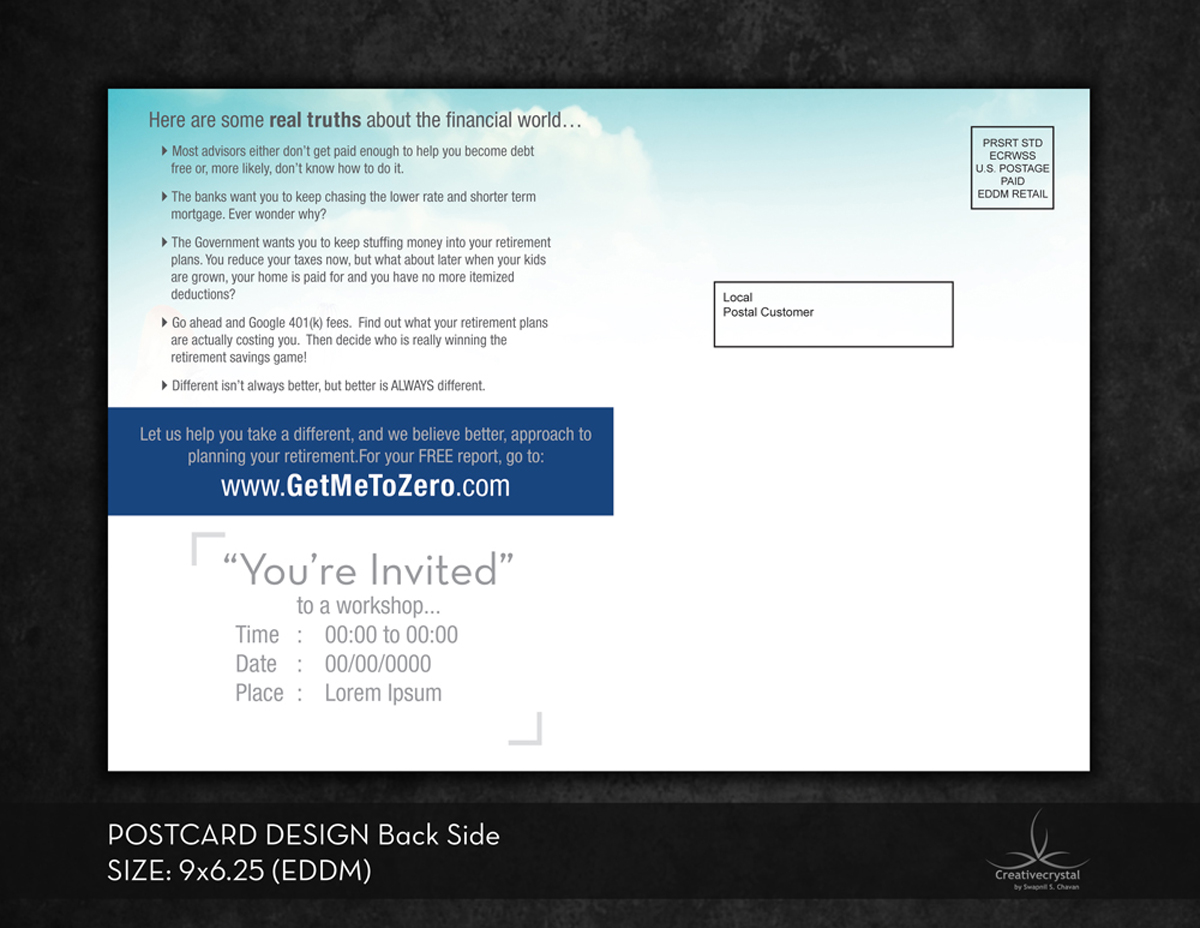 Postcard Design by Creativecrystal for The Optimus Group | Design #3799754